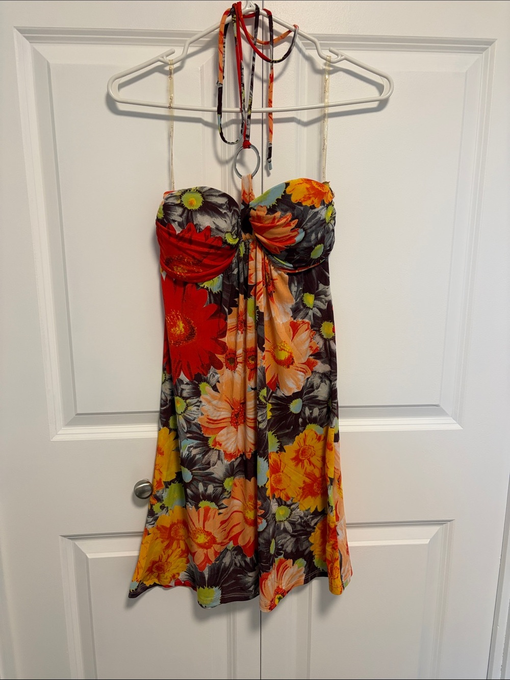 2 for $30 - Cristinalove - Floral Halter Sun Dress in Red, Orange, Yellow, Black
